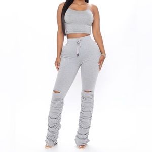 stacked pant Heather gray